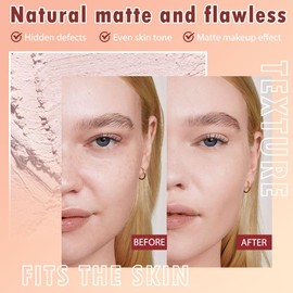 Oil Control Face Pressed Powder, Matte powder setting powder, long-lasting and waterproof loose powder, Flawless Lightweight Face Cosmetics, Cruelty-free, (02, 1 Pcs)