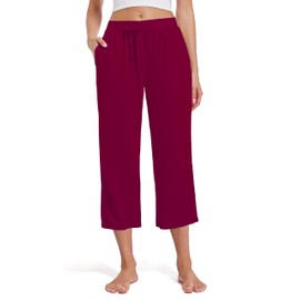 Kivdol 3 Pack Women's Capri Sweatpants, Cozy Wide Legs Cropped Capri with Pockets, Lounge Jogger Pants Workout Yoga Capris