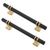 Lepatape 10 Pack 5 inch Black and Gold Cabinet Pulls