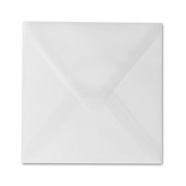 25 Luxury Square Envelopes Premium Pearl-White-Mother-of-Pearl - 100 g / m² - 155 x 155 mm 15.5 x 15.5 cm Triangular Flap Gummed-Without Window