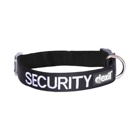 Dexil Limited Security Black Color Coded S-M L-XL Neoprene Padded Dog Collar Prevents Accidents by Warning Others of Your Dog in Advance