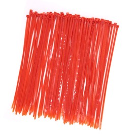Strong 12 Inch 100 Pieces Red Color Zip Ties, Durable 50 LBS Festival Decoration Fastening Cable Ties, Handheld Easy to Use Electric Cord Management Wire Cable Ties, Outdoor