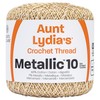 Coats Crochet Hilo metálico de ganchillo, natural/dorado