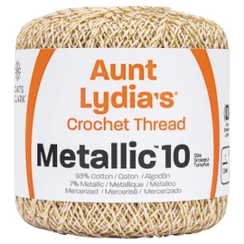 Coats Crochet Hilo metálico de ganchillo, natural/dorado