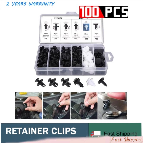 aqj 100PCS Retainer Clips Body Bumper Rivet Retainer Trim Molding