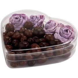 Pioneer Plastics 174C Clear Heart Shaped Plastic Container, 6" W x 1.375" H, Pack of 4