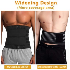 KIWI RATA Neoprene Workout Waist Trainer for Men Sweat Belt with Double Belly Straps, X-shape Steel Bones