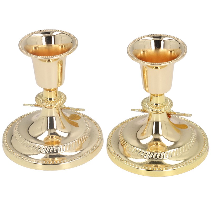2Pcs Metal Candle Stand Good Stability Multifunctional European Simple Candle