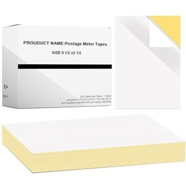 Box of 200 Double Postage Meter Tapes Compatible PB 612-9 Postage Tape Sheets 612-0, 612-7, 612-9 & 620-9 5 1/2 x 3 1/2 with Perf Postage Meter Tape 05204 Two Labels Per Sheet