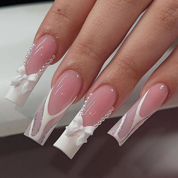 MERVF Long Press on Nails Square Fake Nails Press ons