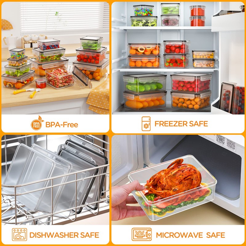HOMETALL 52 Piece Airtight Food Storage Containers Set with Lids