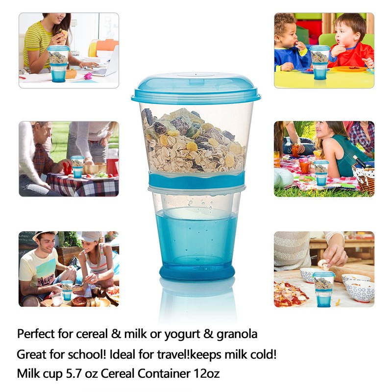 INOGIH Cereal On the Go Cups Breakfast-Portable Drink-Cup Cereal To-Go