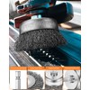 Rtteri 50 Pcs Wire Brush for Drill Set Coarse Steel