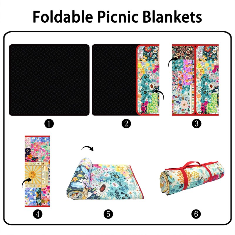 Supfitness Extra Large Picnic Blankets Waterproof Foldable (60 "x 80")