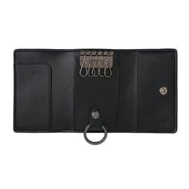 Coach F78675 QB/Charcoal QBO4G Key Case with Box and Shopper, charcoal