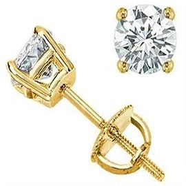 Round Diamond stud (IGI Certified 0.70 ct & up) A Quality ScrewBack 14K from 0.04ct - 2.00ct (yellow-gold, 0.20)