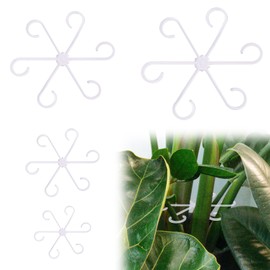 4pcs Climbing Houseplant Stem Stakes Supports, Plastic Plant Climbers Stem Trellis Holders Reusable Plant Stem Rack Hook Accessories for Indoor and Outdoors Plant (Transparent)