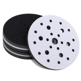 Gekufa Soft Interface Pad 6 Inch, 25 Hole Hook & Loop Foam Sanding Pads for Orbital Sander 5 Pack, 6" x 1/2" x 3/4" Polishing Sponge Cushion Pad (5)
