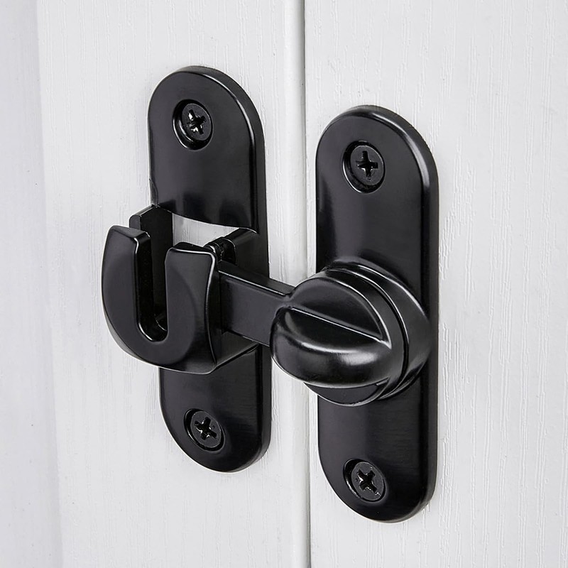 Wocoe 90/180° Barn Door Latches，Right Angle Door Lock,Zinc Alloy Flip