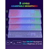 Trueque Wireless Keyboard and Mouse Combo, RGB Backlit, Rechargeable & Light Up Letters, Full-Size, Ergonomic Tilt Angle, Sleep Mode, 2.4GHz Quiet Keyboard Mouse for Mac, Windows, Laptop, PC, Trueque(Purple)