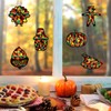 Gueevin 18 Sets Thanksgiving Stained Glass Effect Paper Suncatchers Thanksgiving