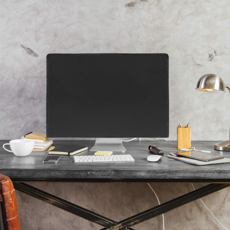 2Pack Waterproof Computer Monitor Dust Cover, Luxiv Black Full Body