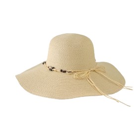 Coconut Creek Women's Adjustable Floppy Brim Hat for Beach Gardening Outdoors (Big Brim Shell Tan)