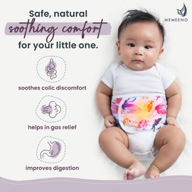 MEMEENO Baby Belly Band - Gas & Colic Relief, Heated Tummy Wrap for Newborns