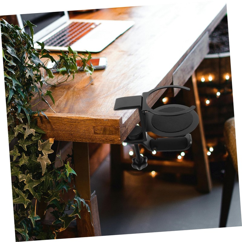 STOBAZA Headphone Hanger with Under Desk Cup Holder Rotatable Headset