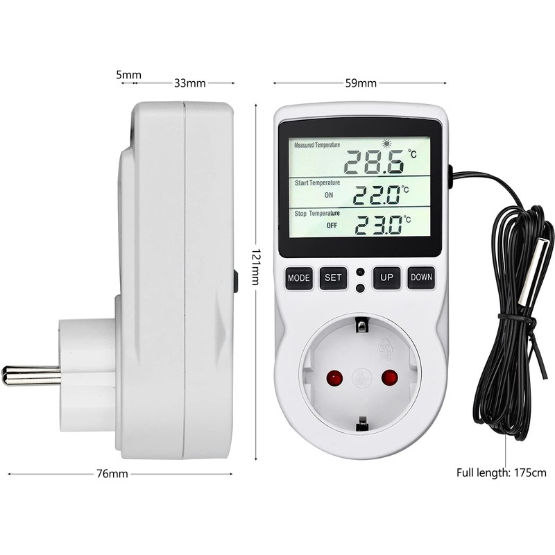 Temperature Controller 230 V Digital Thermostat Socket Plug Thermostat with