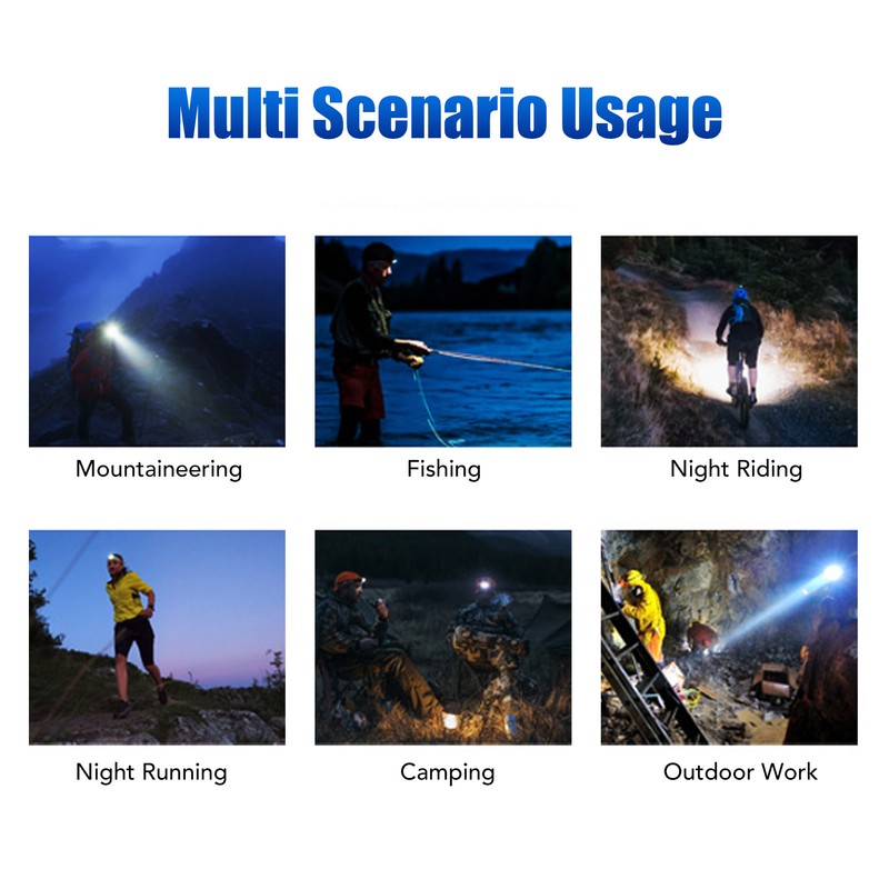 7 Core Headlight Long Range USB Rechargeable Headlamp Outdoor Work