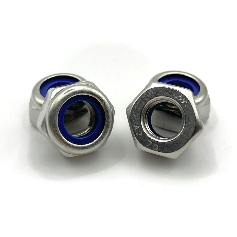 ProRaje Pack of 10 NYLSTOP Nuts M6 Stainless Steel Undelayed