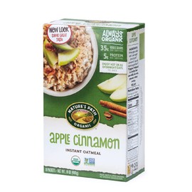 Nature's Path Organic Apple Cinnamon Instant Oatmeal, 14 oz (Pack of 1), Non-GMO