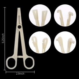 EDOBLUE 4Pieces Set Disposable Piercing Clamps Set Professional Septum Clamps Piercing Forceps Piercing Clamps for Belly Navel Ear Piercing Septum Eyebrow Tongue Nose Piercing