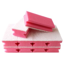 Sonty Pack of 10 Cleaning Sponge Scratch-Free Large Washable Bathroom 15 x 7 x 4 cm White (Red)
