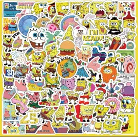 Unbranded Spongebob Squarepants Stickers 50pk Skateboard Mixed Cool Patrick Gary Sandy Fun