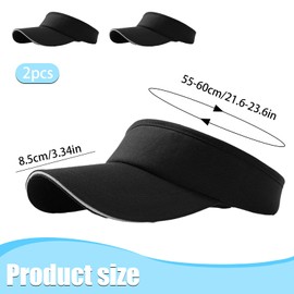 NHTJTHE 2 x Visor Cap, Breathable and Sweat-Absorbing Summer Cap with Sun Visor, Unisex, Adjustable, Fashion Peaked Cap Men and Women (1 Black + 1 White), Black (black 01), M