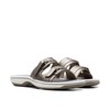 Clarks Women's Breeze Piper Slide Sandal, Pewter Synthetic, 12