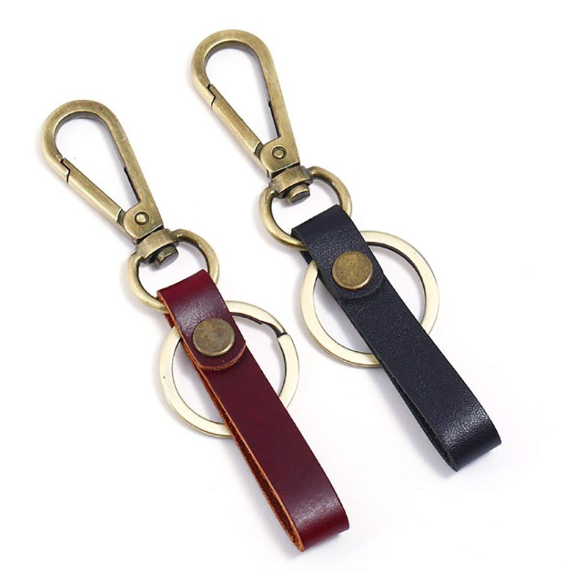 CHROME CRANE Leather Cowhide Leather Cord Key Ring Charm Keychain