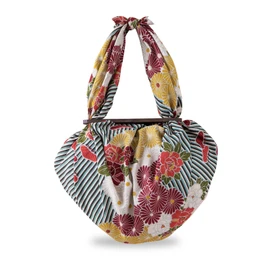 [Noren] Furoshiki Furoshiki Patchin Bag Set (Retro Flower Large, 39.4 inches (100 cm) - Purple Walnut) Furoshiki Bag, Japanese Style Bag, Tote Bag, Handbag, Made in Japan, 100% Cotton, Washable, My