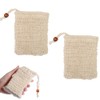サムコス 泡立てネット 天然素材 綿麻 巾着袋 お風呂泡立て 石鹸節約 ドローストリング付き 洗顔 洗顔料用