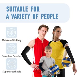 Peabownn Volleyball Arm Sleeves Kids 5XS-2XL - Breathable Arm Sleeve Youth Men Women for Football Soccer Basketball Baseball Running UV Blocking Arm Compression Sleeve 2XS