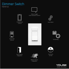 YoLink Smart Dimmer Switch, Alexa, Google, IFTTT Integration, Neutral Wire & YoLink Hub is Included