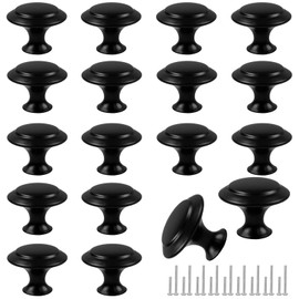 Romeda Romeda 18 Piece Drawer Hardware - Black 30mm Cabinet Knobs & Pulls for Dressers & Kitchens with Screw