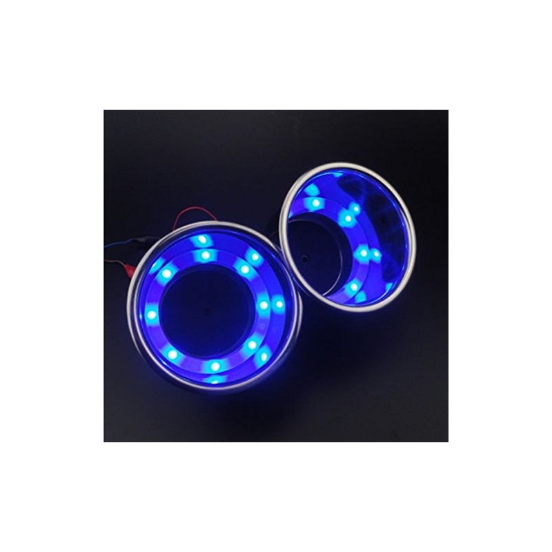 ZONADA 12V LED Stainless Steel Cup Drink Holder 2PCS Blue