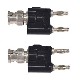 Aofan BNC Male to Dual 4mm Banana Female Coaxial Adapter for Oscilloscope Cable Pack of 2