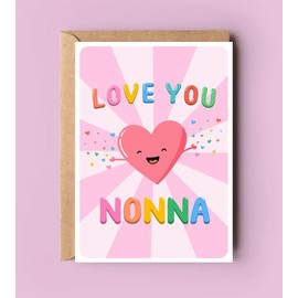 PTDShops Love You Nonna Card - Cute Birthday Card For Nonna - Mother's Day Gifts - Greeting Card For Anniversary - Thank You- I Love You Nonna Card - New Nonna Card