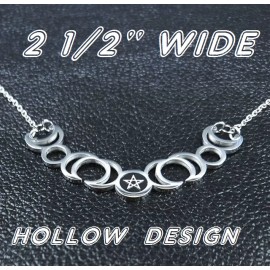 Fashion Jewelry WICCAN SUN MOON WITCH PAGAN Pendant on 22" 925 Plated Sterling Silver Necklace