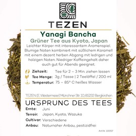 Bancha Tea, Green Tea from Japan, High-Quality Japanese Green Tea Yanagi Bancha, Premium Japan Tea Bancha, 80 g