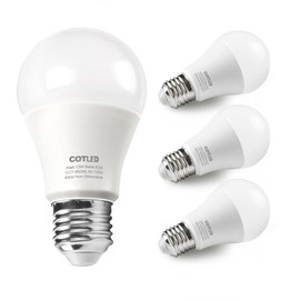 12W A19 LED Light Bulb, E26 Base, 6500K Daylight White, 1050 Lumens, Non-Dimmable, 120V High Brightness, No Flicker, A60 Frosted Lamp(4 Pack)